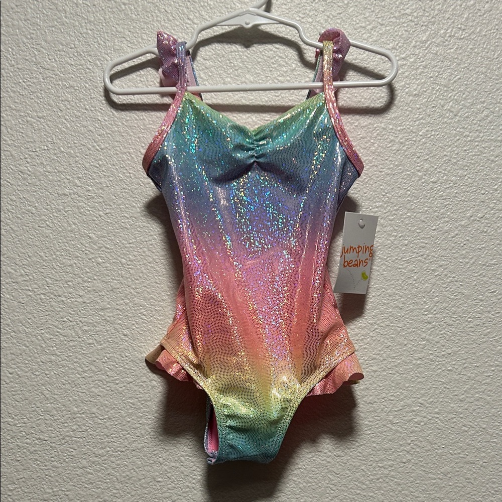Jumping Beans Glittery Rainbow Swimsuit
